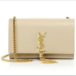 YSL Kate Chain Wallet Tassel Smooth Leather nude
